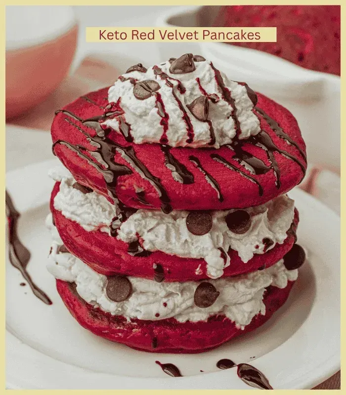 Keto Red Velvet Pancakes